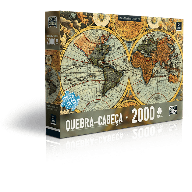 Quebra-cabeça 2000 Peças - Mapa Mundi do Século Xvii