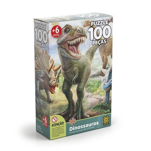 Quebra-Cabeça 100 Peças - Dinossauro - Grow - GROW