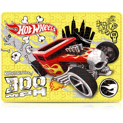 Quebra - Cabeça 100 Peças - Hot Wheels Bone Shaker - Mattel