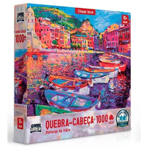Quebra-Cabeça 1000 Peças - Pinturas da Itália - Cinque Terre - Toyster - TOYSTER