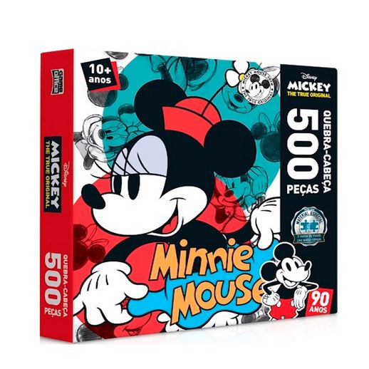 Quebra Cabeça 500 Peças 90 Anos Minnie Mouse - Toyster