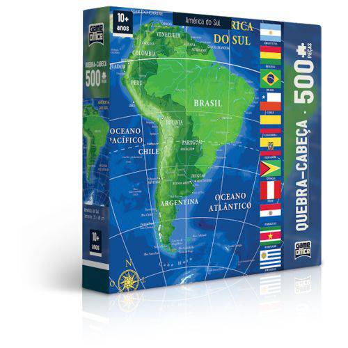 Quebra-cabeça 500 Peças - Mapas - América do Sul