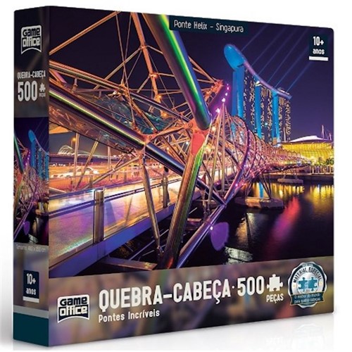 Quebra-Cabeça 500 Peças - Pontes Incríveis - Ponte Helix - Singapura - TOYSTER