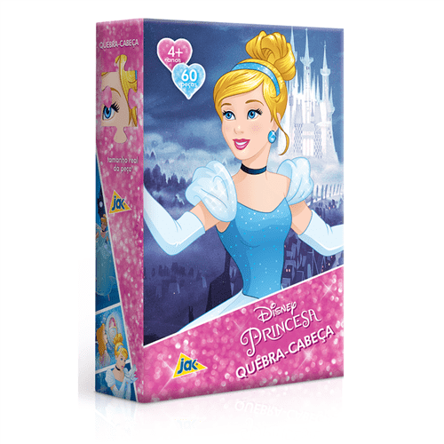 Quebra-Cabeça 60 Peças - Princesas Disney - Cinderela - Toyster - TOYSTER