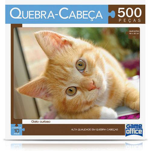 Quebra-cabeça - Animais - Gato Curioso - 500 Peças - Toyster