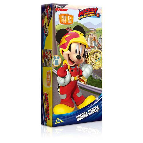 Quebra-Cabeça Aventuras Sobre Rodas - Mickey - 200 Peças - Toyster