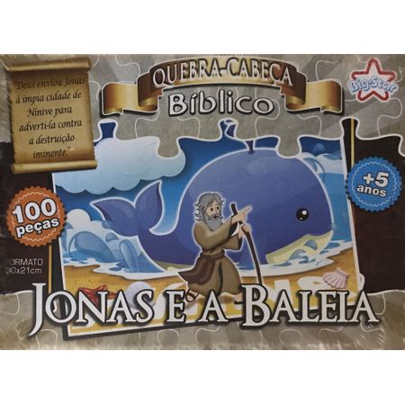 Quebra Cabeça Bíblico 100 Peças Jonas e a Baleia