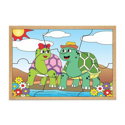 Quebra-Cabeça Casal Tartarugas 7 Peças - Pvc Colorido Carlu Brinquedos