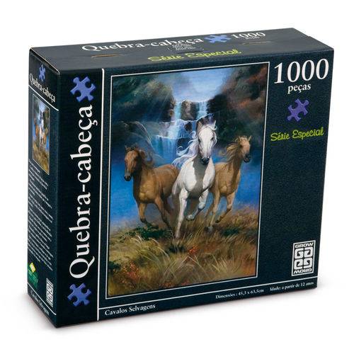 Quebra-cabeça - Cavalos Selvagens - 1000 Peças - Grow