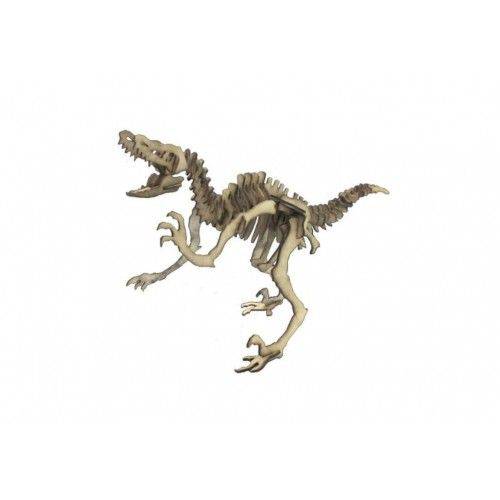 Quebra Cabeça 3d Dinossauro Velociraptor Madeira 47 Pç 0275 - Monta Mundi
