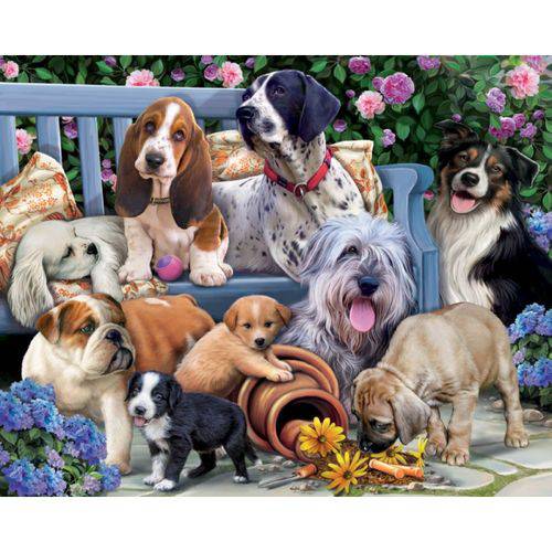 Quebra-Cabeça Importado, Modelo: Dogs On a Bench