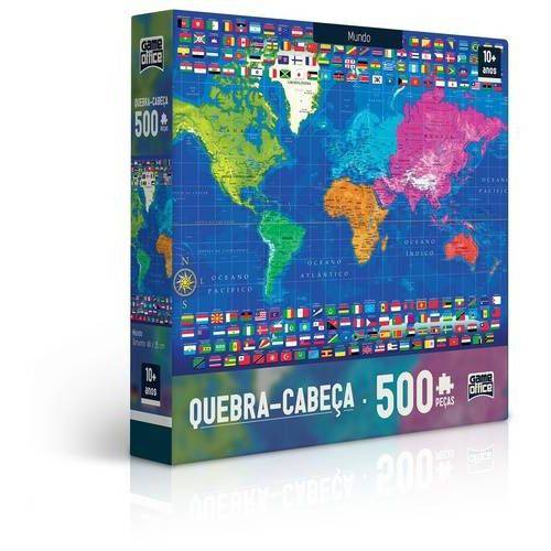 Quebra Cabeça Mapas do Mundo 500 Peças 2443 - Toyster