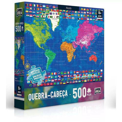 Quebra Cabeça Mundo 500 Peças Game Office Toyster