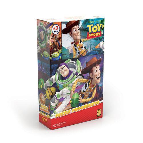 Quebra-cabeça Progressivo Toy Story - 16, 25 e 49 Peças - Grow