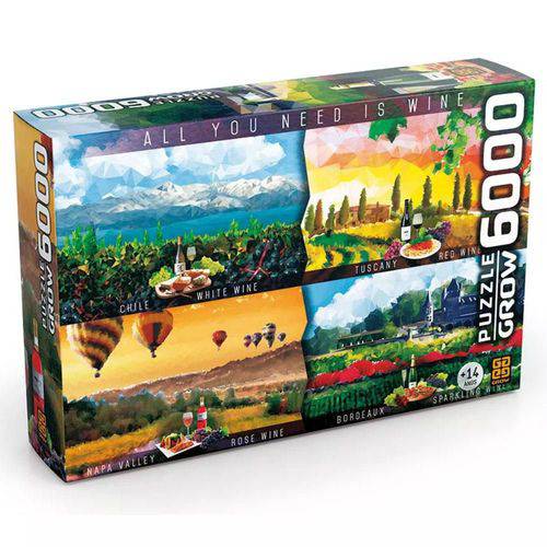Quebra Cabeça Puzzle 6000 Peças Vinhos do Mundo - Grow