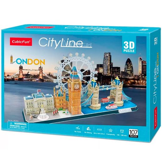 Quebra Cabeça Puzzle City Line Cidade de Londres 107 Peças - Brinquedos Chocolate