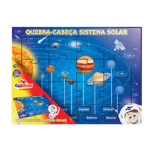 Quebra Cabeça Sistema Solar - 20 Peças - Madeira