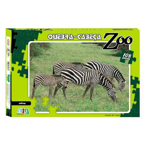 Quebra Cabeça Zebras 108 Peças - Nig