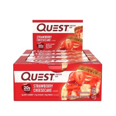 Quest Bar Caixa com 12 Unidades de 60g - Quest Nutrition Quest Bar Caixa com 12 Unidades de 60g Strawberry Cheescake - Quest Nutrition
