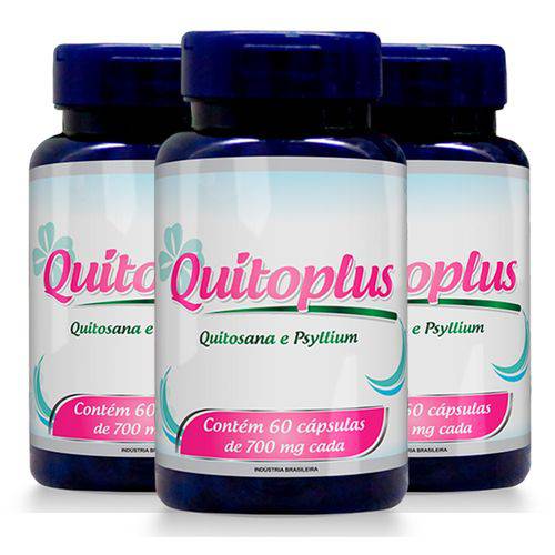 Quitoplus Quitosana + Psyllium - 3 Un de 60 Cápsulas - Promel
