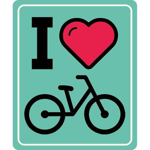 "Placa de Sinalização para Bicicleta "I Love Bike" Verde