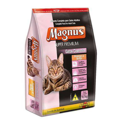 Ração Adimax Pet Magnus Super Premium Frango e Arroz para Gatos Castrados 10kg