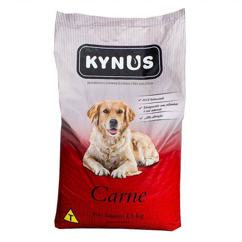 Ração Cão Cachorro Animal Adulto Kynus 15 Kg Sabor Carne