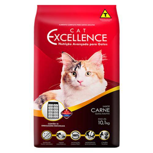 Ração Cat Excellence para Gatos Adultos - Carne 10,1 Kg