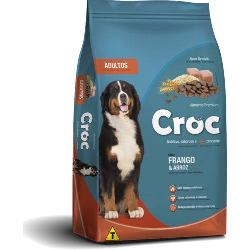Ração Croc Premium Adultos Sabor Frango e Arroz 25kg