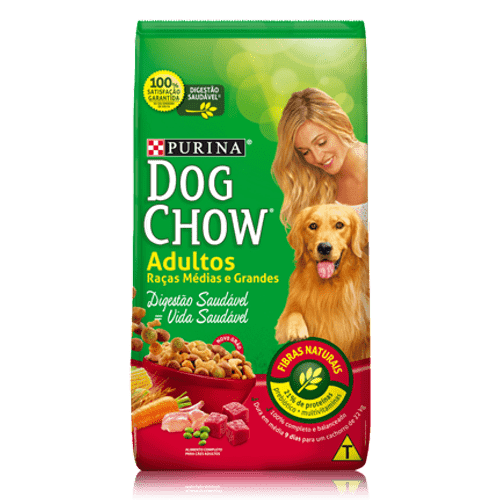 Ração Dog Chow Adultos Raças Médios e Grandes – 3Kg _ Digestão Saudável Purina 3kg