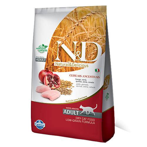 Ração Farmina N&d Low Grain para Gatos Adultos Sabor Frango e Romã - 400g
