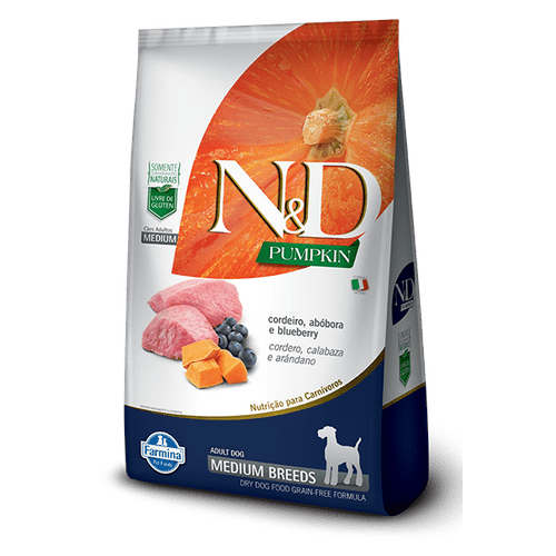 Ração Farmina N&D Canine Medium Cordeiro, Abóbora e Blueberry para Cães Adultos de Raças Médias 2,5kg