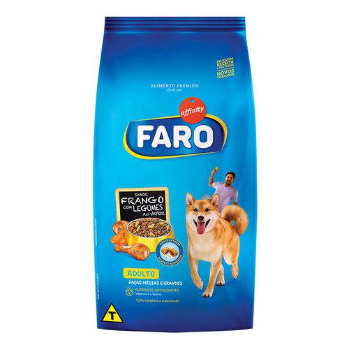 Ração Faro para Cães Adultos de Raças Médias e Grandes Sabor Frango Legumes e Nuggets - 25kg