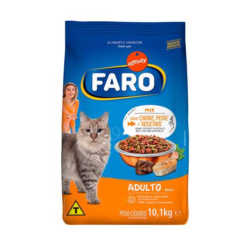 Ração Faro para Gatos Adultos Mix de Carne - 10,1kg