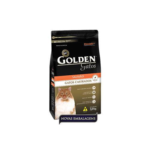 Ração Golden de Salmão P/ Gatos Adultos Castrados 1kg - Premier Pet