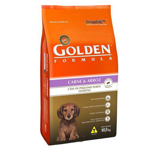 Ração Golden Formula Carne e Arroz para Cães Filhotes de Raças Pequenas 10,1kg