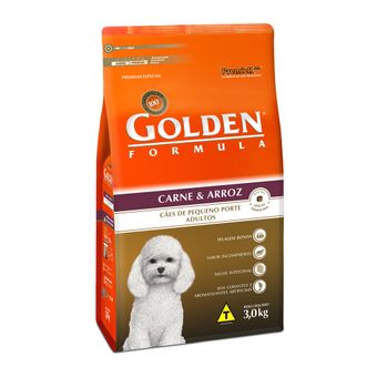 Ração Golden Formula P/ Cães Adultos de Pequeno Porte Carne & Arroz Mini Bits 3kg