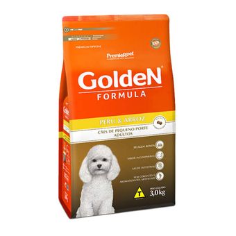 Ração Golden Formula P/ Cães Adultos Pequeno Porte Arroz & Peru Mini Bits 3Kg
