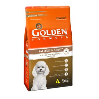Ração Golden Formula P/ Cães Adultos Pequeno Porte Salmão & Arroz Mini Bits 3 Kg