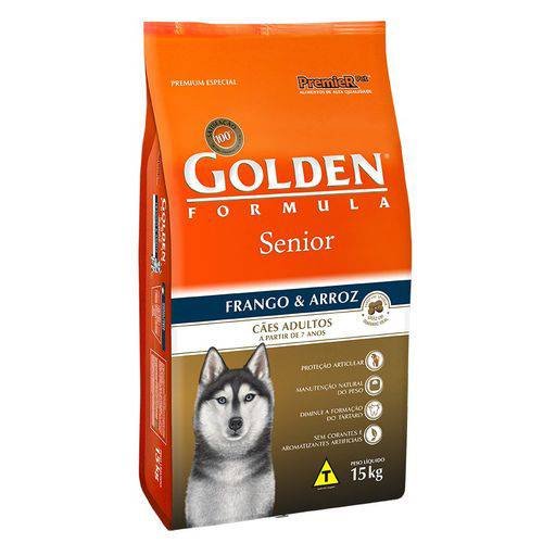 Ração Golden Fórmula Senior para Cães Adultos Sabor Frango e Arroz 15kg