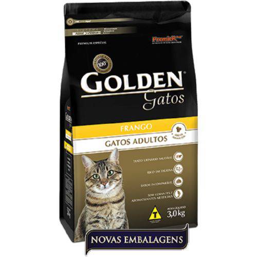 Ração Golden Gatos Adulto - Frango - 3kg