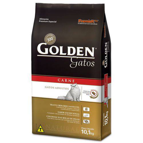 Ração Golden para Gatos Adultos Sabor Carne 10,1kg
