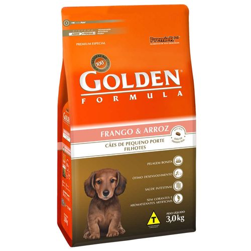 Ração Golden Premier Pet Cães Filhotes Formula Mini Bits Frango 3Kg