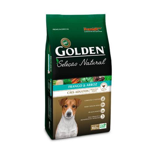 Ração Golden Seleção Natural para Cães Adultos de Raças Pequenas Mini Bits 10,1kg - Premier P