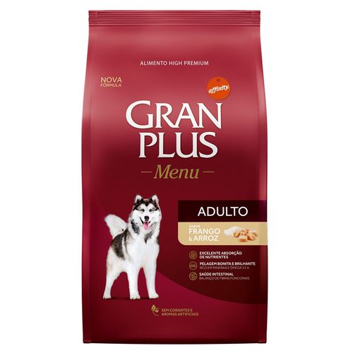 Ração Guabi Gran Plus Menu Frango e Arroz para Cães Adultos 15kg