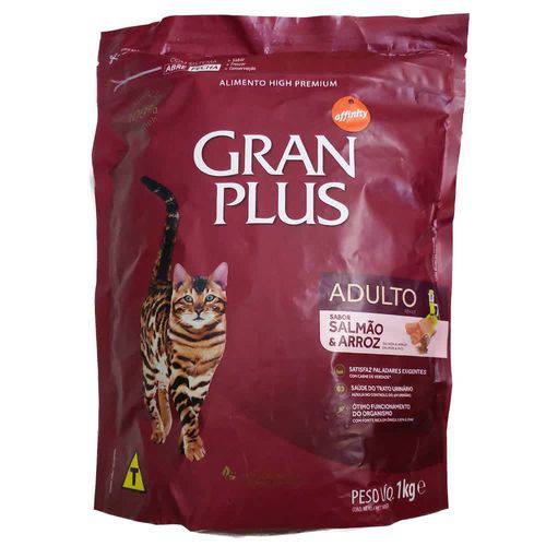 Ração Guabi Gran Plus Salmão e Arroz para Gatos Adultos 1kg