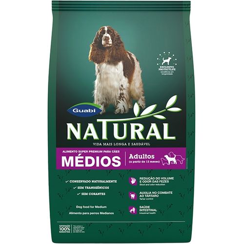 Ração Guabi Natural para Cães Adultos de Raças Médias 15kg
