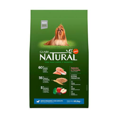 Ração Guabi Natural para Cães Adultos de Raças Pequenas Sabor Salmão & Cevada - 10,1kg