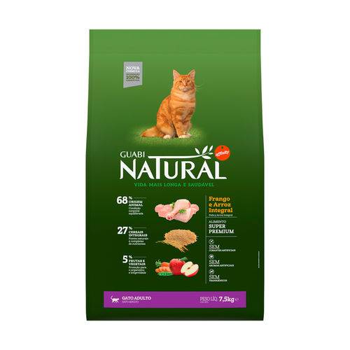 Ração Guabi Natural para Gatos Adultos Sabor Frango & Arroz Integral - 7,5kg