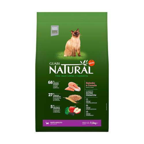 Ração Guabi Natural para Gatos Adultos Sabor Salmão & Cevada - 7,5kg